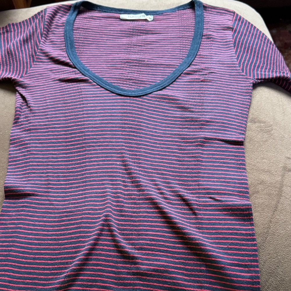 Striped Red and Black Top
